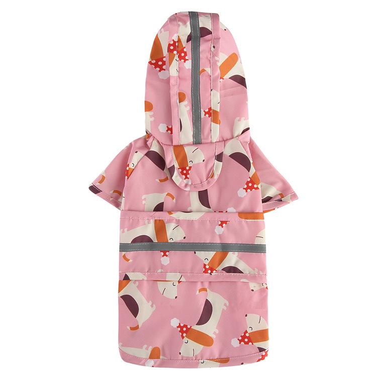 Universal Dog Raincoat with Foot Covers & Leash Access, Animal Design & Belly Wrap - Fits Small to Large Breeds