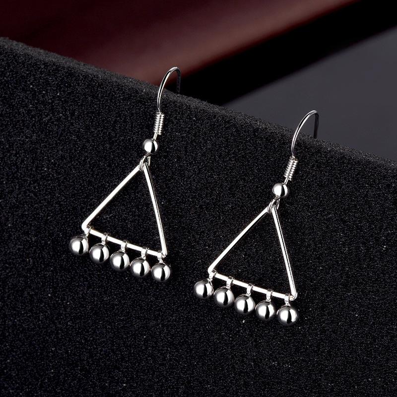 

Геометрические треугольные серьги, круглые бусины, круги для женщин, высококачественные серьги в стиле отпуска