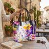 Floral Elephant Print Tote Bag Fashionable Large Capacity Casual Shoulder Bag for Daily Use