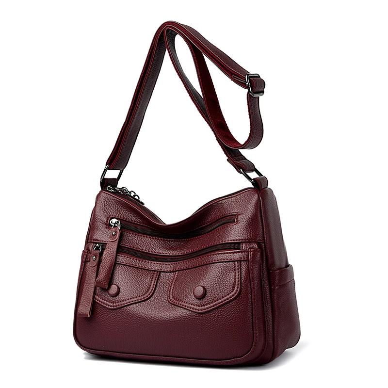 Large Capacity PU Zipper Shoulder Bag for Women Versatile Crossbody Bag High Quality Trendy Crossbody Bag