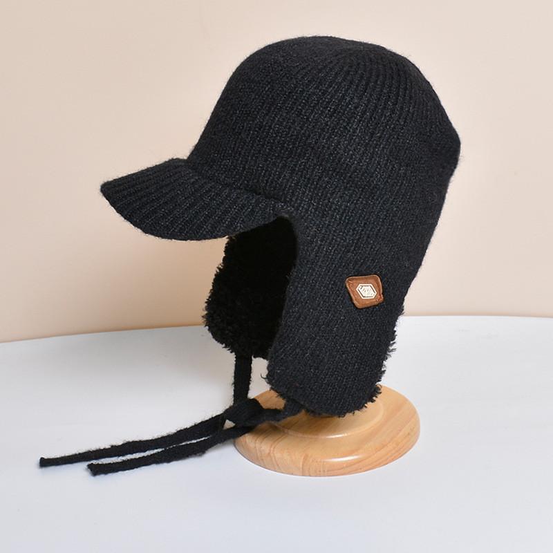 

Winter Hat For Men Women Outdoor Warmth Windproof Knit Cap чорний