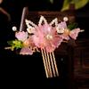 Floral Tang Dynasty Hairpin Tassel Flower Hair Comb Antique Ancient Hair Stick  Children