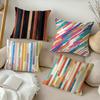 Klassieke Gestreepte Kussensloop Zachte Pluche Plaid Kussenhoes Dubbelzijdige Decoratieve Kussenhoes Bank Slaapkamer Huis Decor