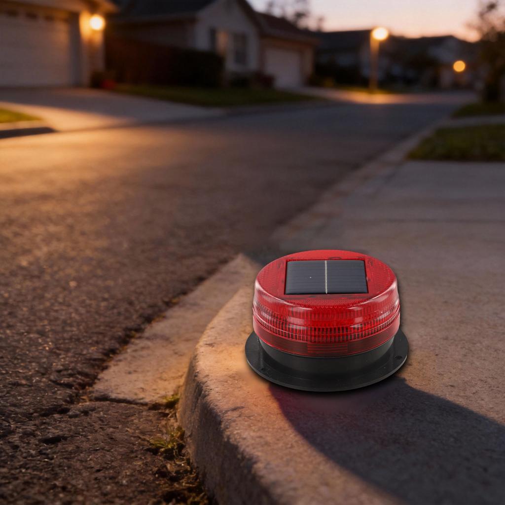 Magnetic Roadblock Light Solar-Powered Strobe Light Long Lifespan