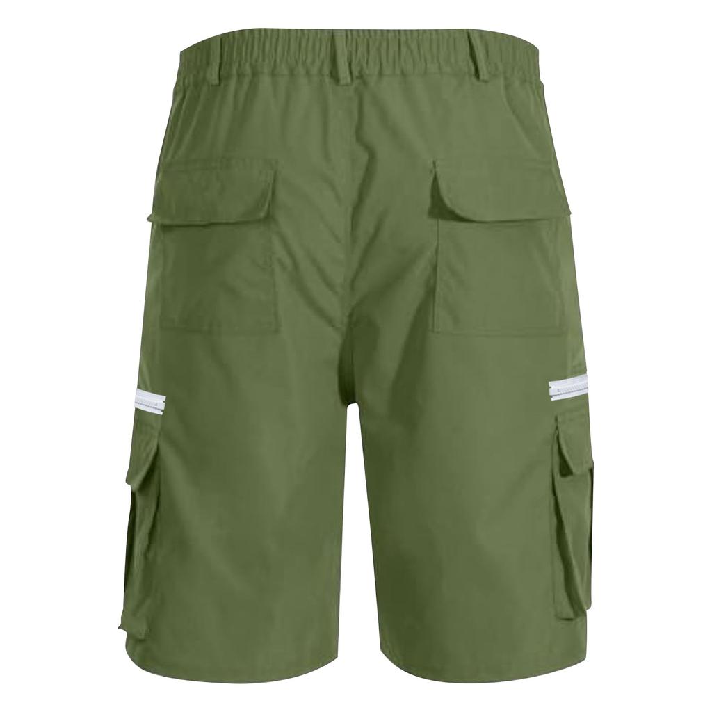 Men's Summer Multi-Pocket Cargo Shorts Casual Summer Hiking Shorts Elastic Waist Shorts