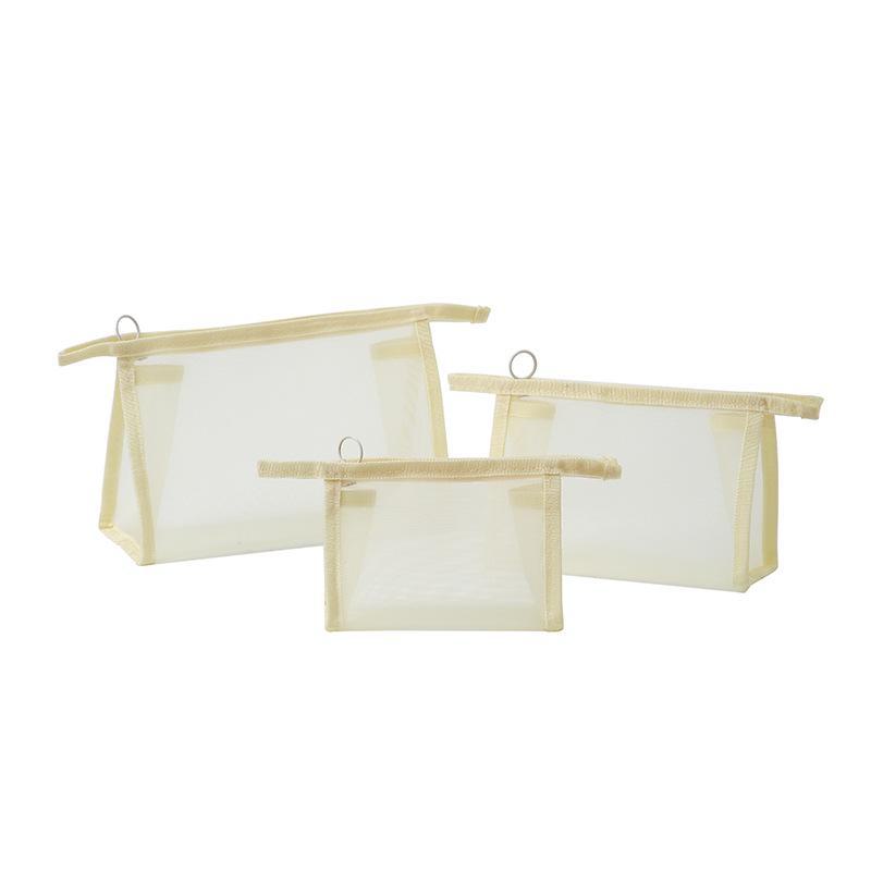 Custom Logo Portable Nylon Mesh Makeup Bag - Small Transparent Cosmetic and Lipstick Storage