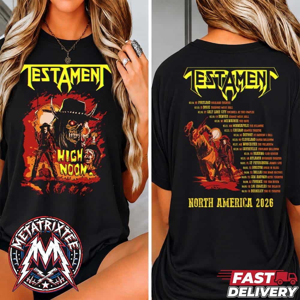 Testament High Noon Tee, Spring 2026 North America Tour Two Sided Short T-Shirt