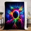 Neon Eclipse Burst Print Blanket Soft and Cozy Perfect for the Living Room Bed Sofa or a Nap,gift