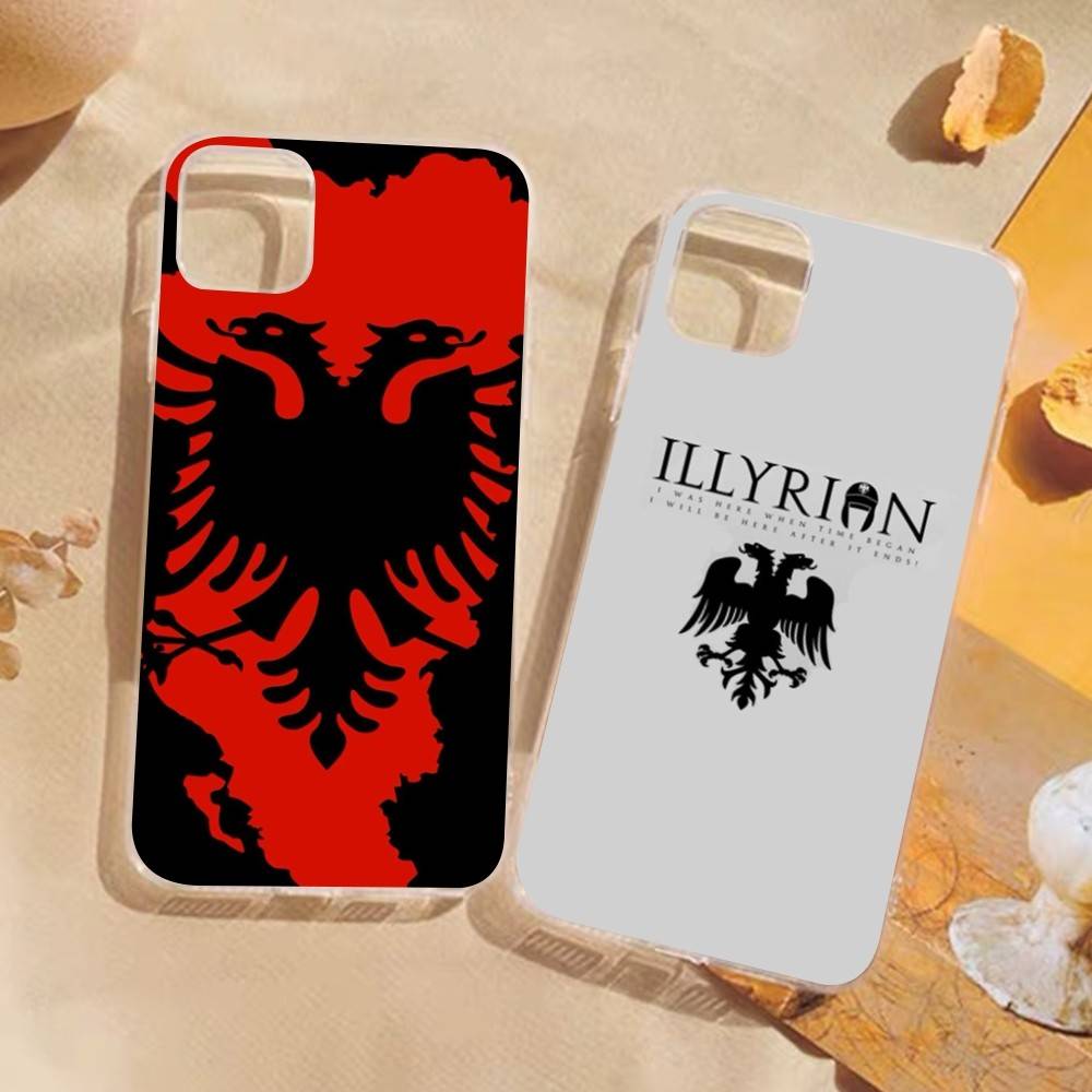 Albanian Flag Map Transparent Phone Case For IPhone 16 15 14 13 12 11 Pro Max Plus Soft Cover