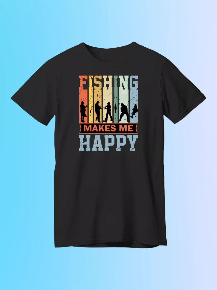 Футболка  Рыбалка делает меня счастливым S