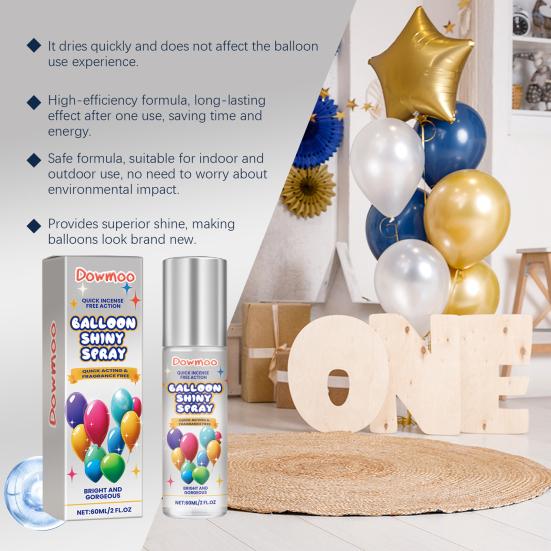 Balloon Shiny Spray 60ml Brightener Spray for Latex Balloons Easy To Use Balloon Shine Spray for Lasting Gloss Finish