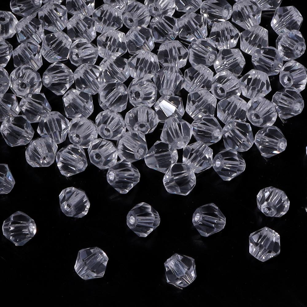 200pcs/lot 4mm Colorful Glass Crystal Beads Bicone Beads Loose Spacer Beads For Jewelry Making DIY Bracelet Necklace Accessories