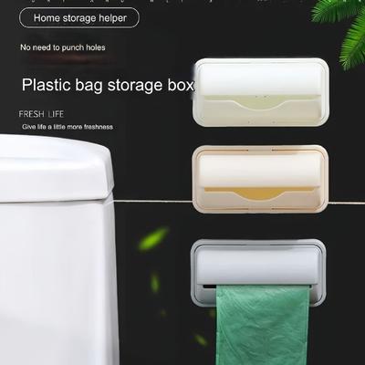 Toilet Garbage Bag Storage Box, No Punching, Simple Wall Mounted Collector, Kitchen Pull-out Sorting Garbage Box