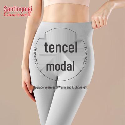 Tingmei 10A Leggings Thermiques Sans Coutures Taille Haute en Modal