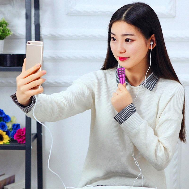 Mini Microphone 3.5Mm Portable Karaoke Mic All-In-One Earphone Stereo Wired Headphone In-Ear Headset Phone Singing Artifact