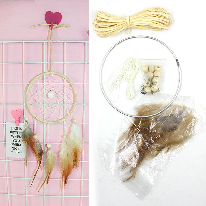 Colorful DIY Dream Catcher Kit Feather Decoration Wall Home nursery Decor Feather Set Crafts Dream Catcher DIY Material craft