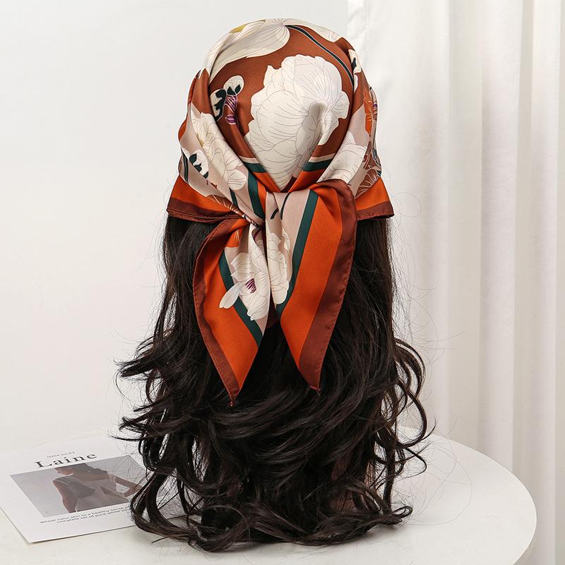 Квадратные шелковые платки 70*70 см Женские шали хиджаб Абайя Женская вуаль Исламский тюрбан Женский головной платок Фуляр Бандана Пляжное парео