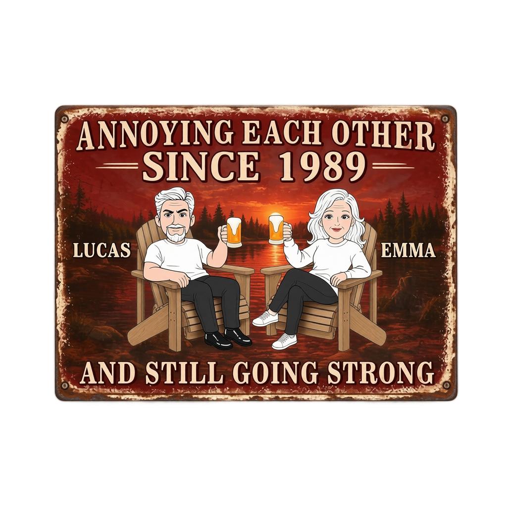 Funny Couple Sign - 3040 cm Decorative Wall Plaque for Home, Kitchen, Bedroom - Gift for Husband and Wife