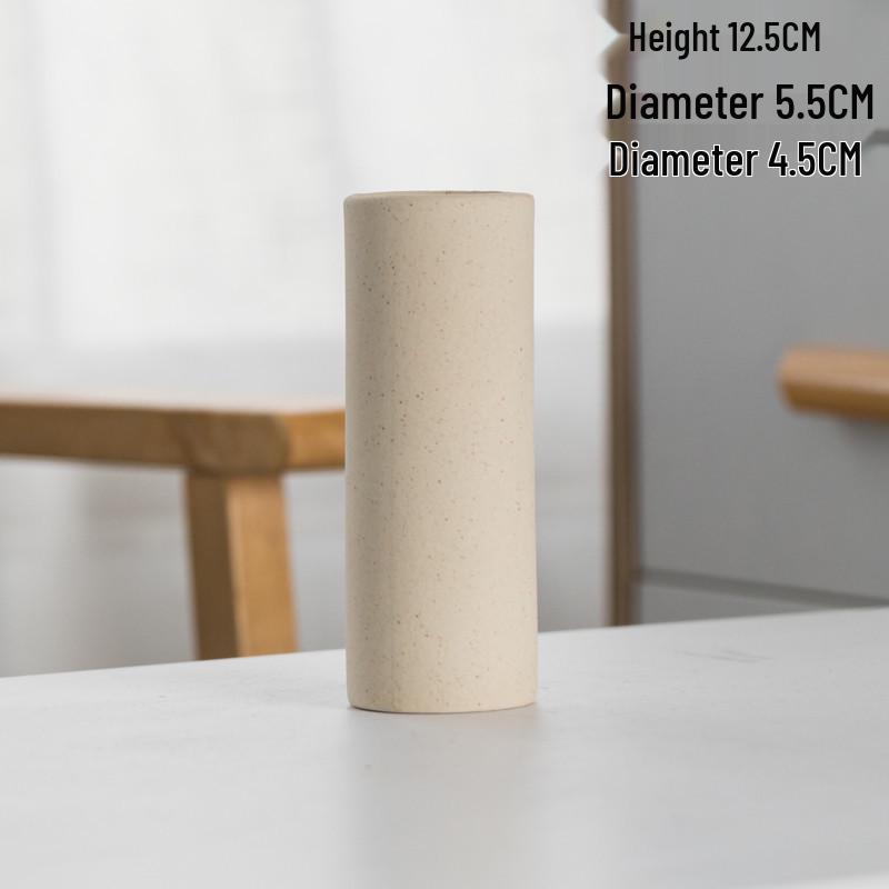 Rust-Colored Nordic Retro Ceramic Vase with Black Spots