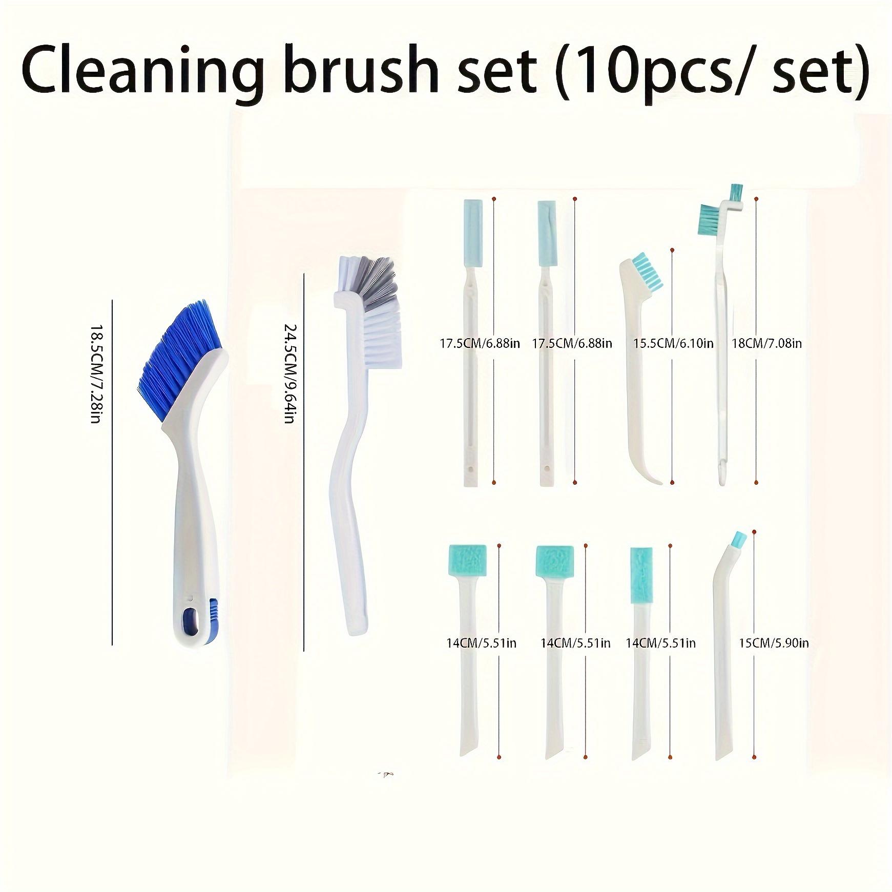 

10 шт., маленькая щетка для чистки для узких мест, щелевая щетка, щелевая щетка с длинной ручкой, щетка для детализации, щетка для пазов, многофункциональная маленькая щетка 10pcs