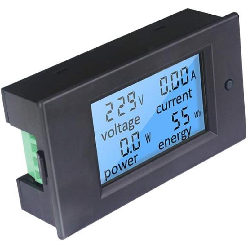 

Лічильник електроенергії Тестер напруги Цифровий вольтметр Амперметр Вимірювач потужності LCD AC 80-260V 20A Ампер Вольт Напруга Струм Потужність Лічильник енергії 8.96*4.96cm,Host чорний