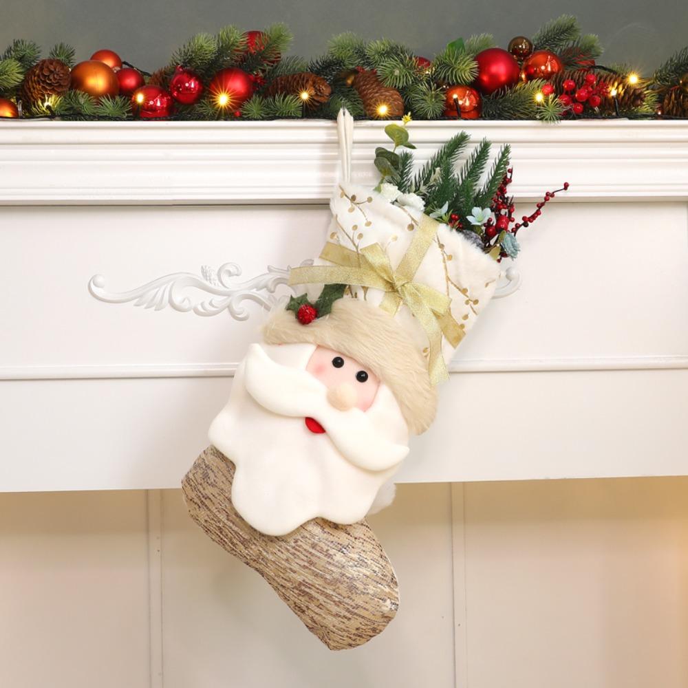 Hanging Christmas Socks Santa Claus Xmas Tree Ornament Gift Creative Christmas Candy Bag  Festival