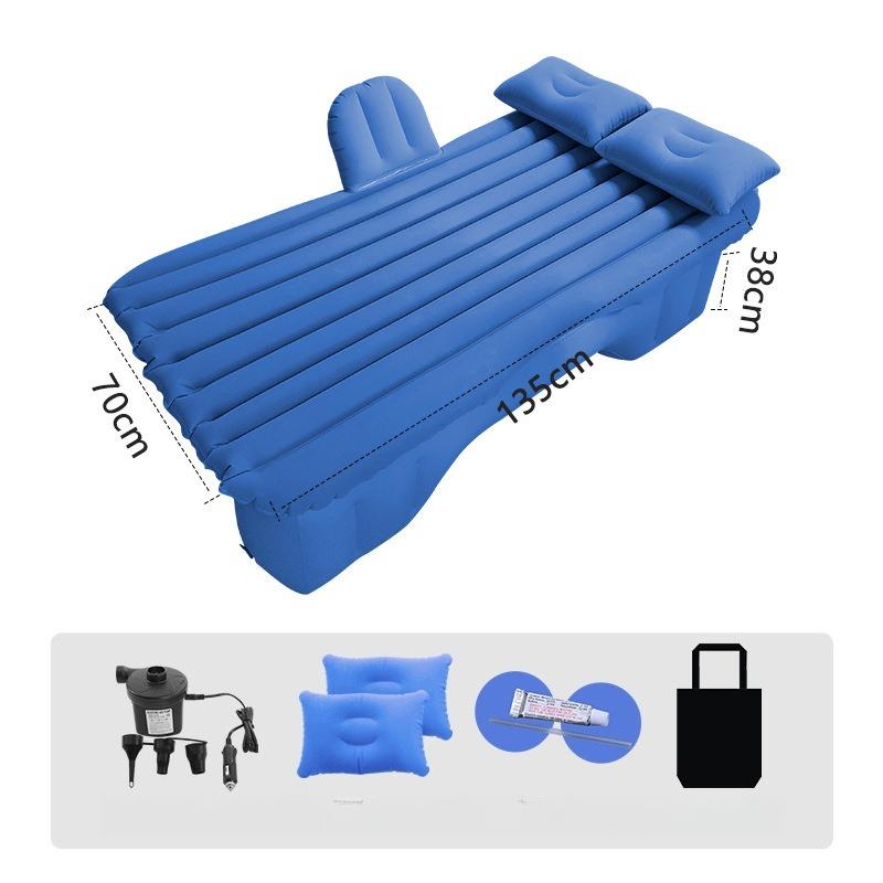 Split Rear Seat Inflatable Car Air Mattress Wave Flocking Sleeping Mat for SUV Sedan Road Trip