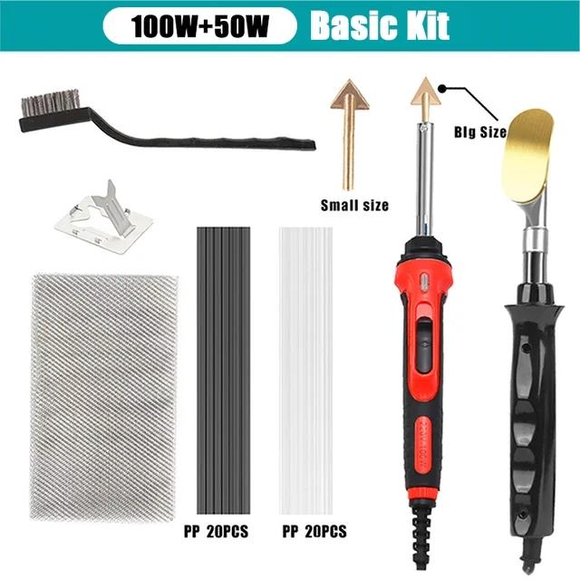 Oprava nárazníku auta Elektrická páječka Tepelná sešívačka Nástroj na žehlení kůže Nástroj na vyhlazování s PP lepicí tyčinkou Oprava plastu
