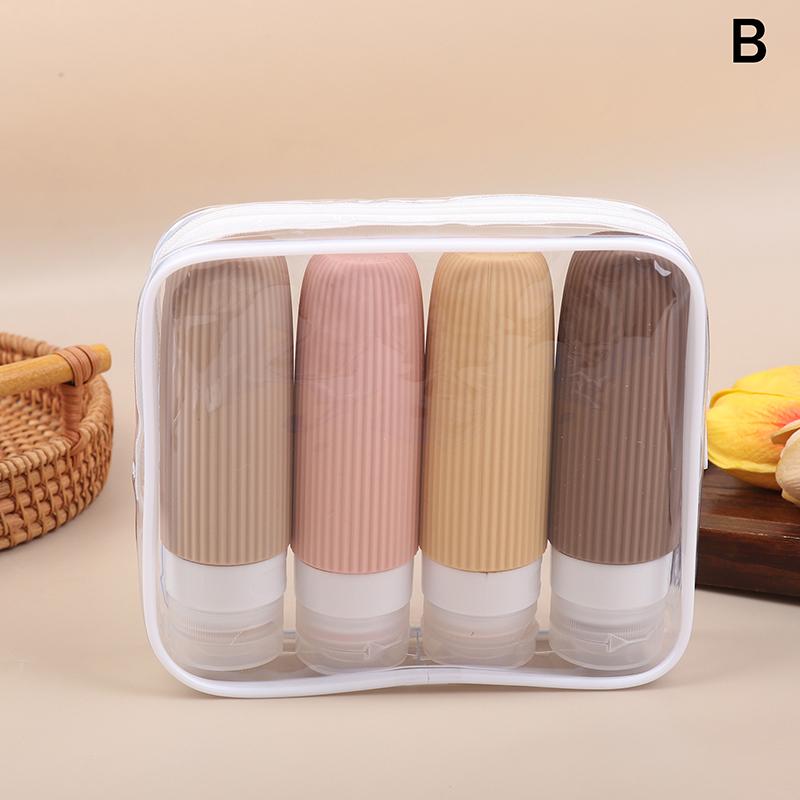 

4Pcs/Set 90ml Travel Size Silicone Travel Bottles Leak Proof Refillable Liquid Squeezable Clear Toiletry Bags for Easy Packing