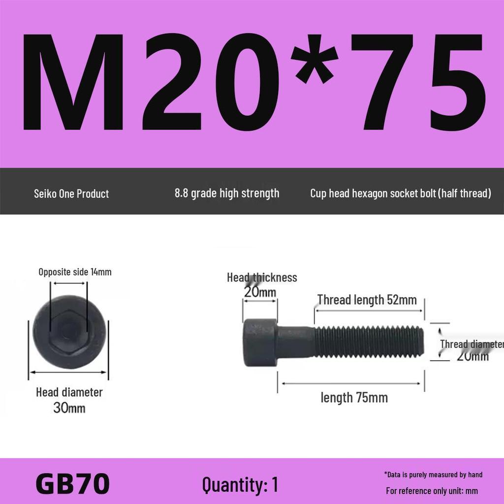 8.8 High-Strength Socket Head Cap Screw Bolt (M4-M16)