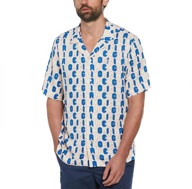 

Original Penguin Viscose Camp Aop Logo рубашка с коротким рукавом L