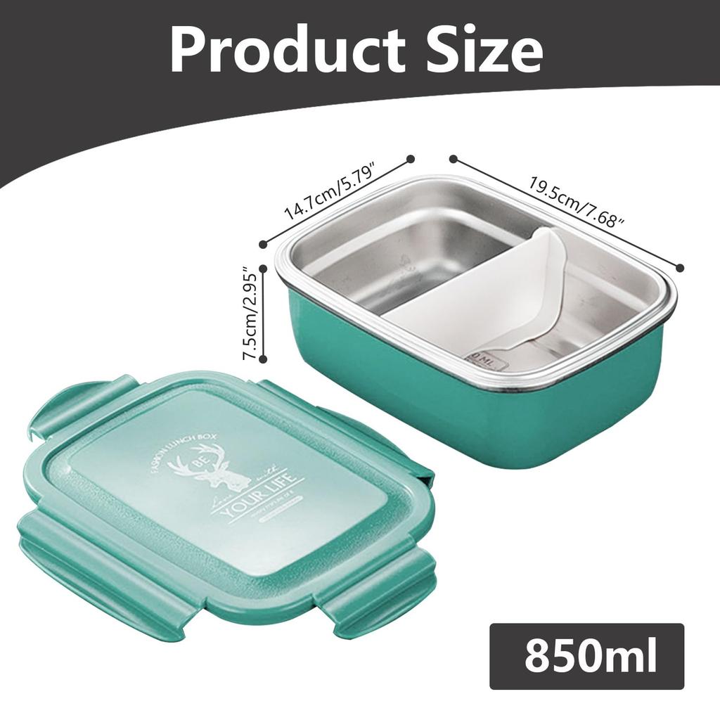 Large Capacity Bento Waterproof and Leakproof Lunch Box for Kids and with Removable Stainless Stylish and Visually Appealing Lunch Box for and School