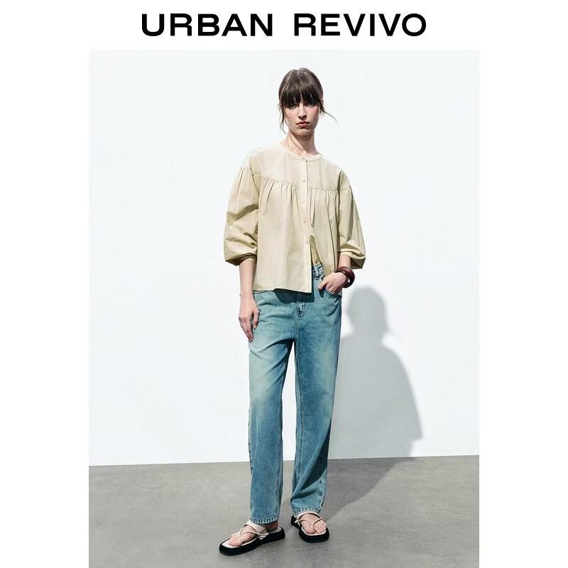UR Women s Summer Loose Pastel Cotton Open-Front Shirt S
