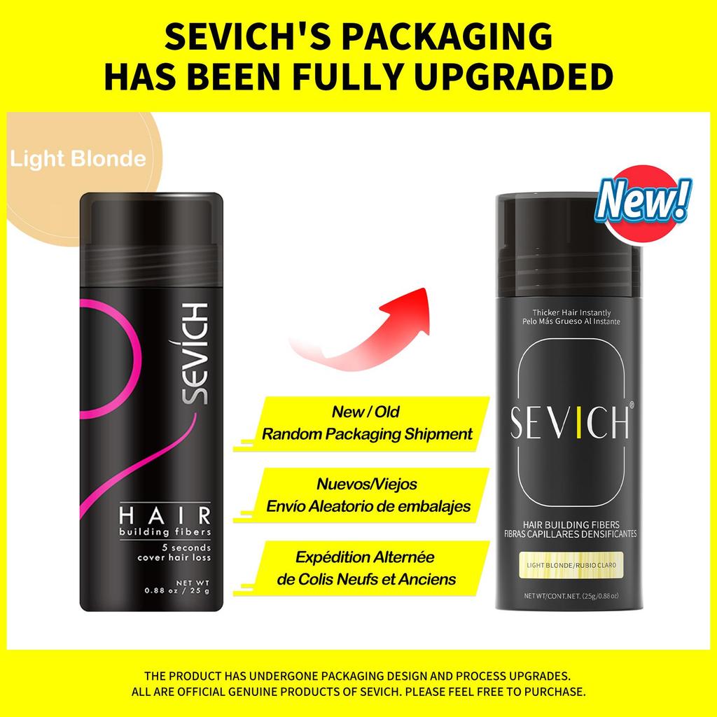 SEVICH Hair Fibers Powder 25g Natural Keratin Hair Building Fiber Instantly Thickens & Volumizes For Men Women Hair Concealer Powder