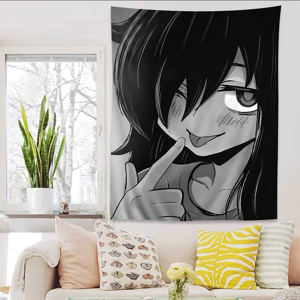 Anime Watamote Kuroki Tomoko Colorful Tapestry Wall Hanging Bohemian Wall Tapestries Mandala Wall Hanging Sheets