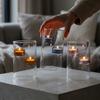 Transparent Windproof Candlestick Cylinder Shape Candle Cup Decorative Tealight Stand Anniversary