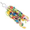 Birds Parrots Multicolored Natural Wooden Chewing Toy Biting Block Gnawing String