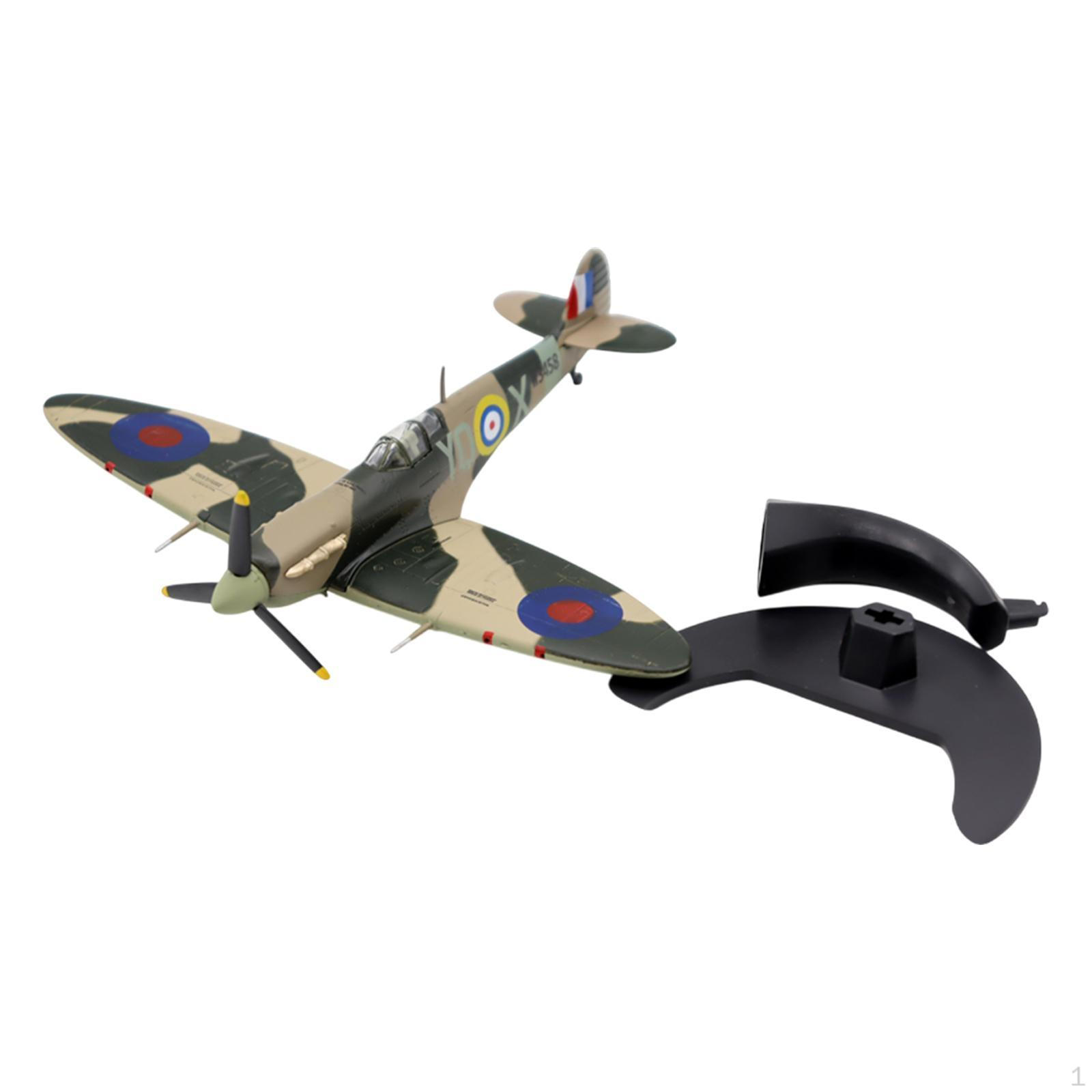 1/72 Scale Aircraft Diecast Alloy Spitfire Fighter Table Ornament Collection Display for Shelf