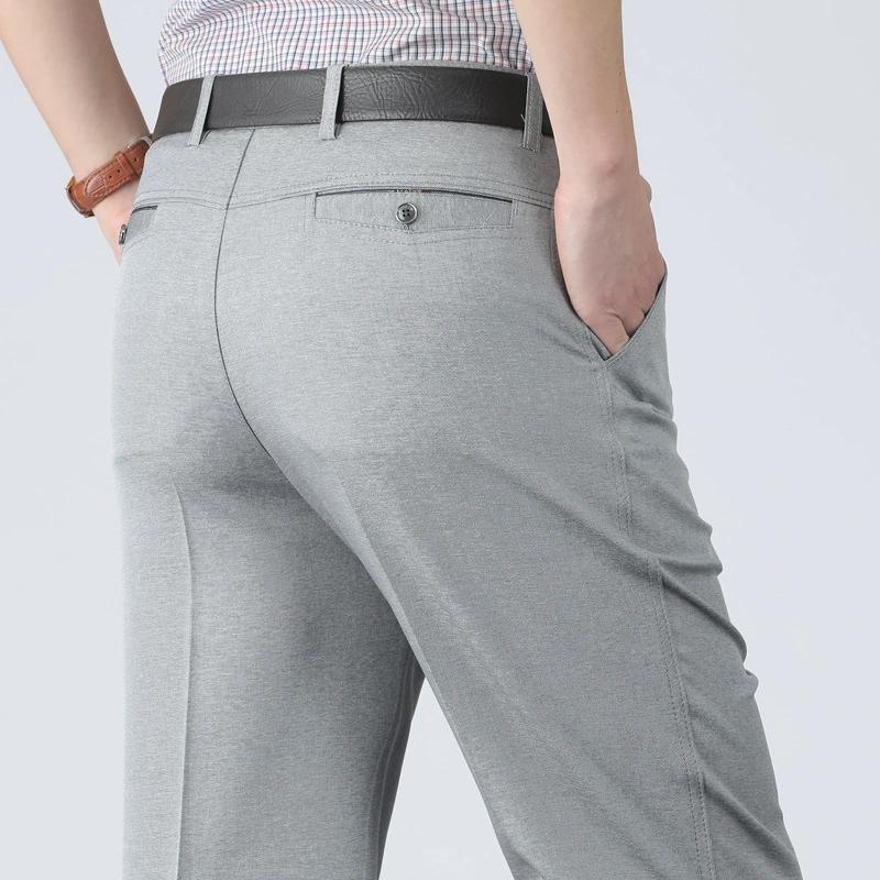 

Middle-aged Casual Pants Spring Men s Loose High-waisted Trousers Middle-aged Dad Wear Men s Pants 29 серый