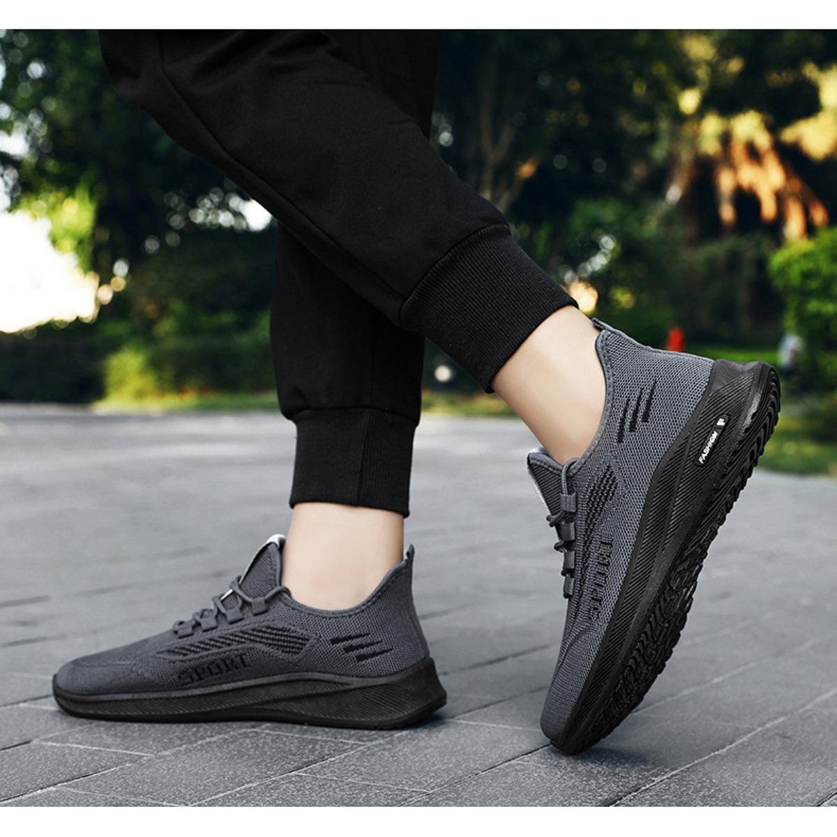 Спортивные мужские туфли дышащие повседневные туфли весна и осень новые плетеные туфли — фото 11