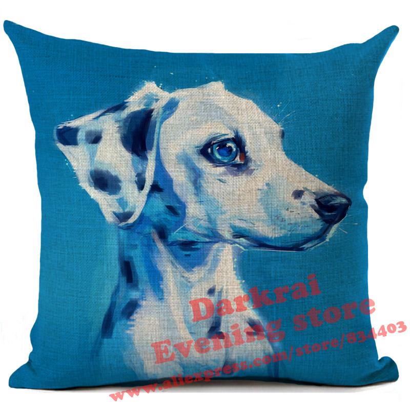 Doberman Greyhound Dachshund Corgi Dog Siberian Husky Linen Cushion Cover Living Room Sofa Throw Pillows Decorative Pillowcase