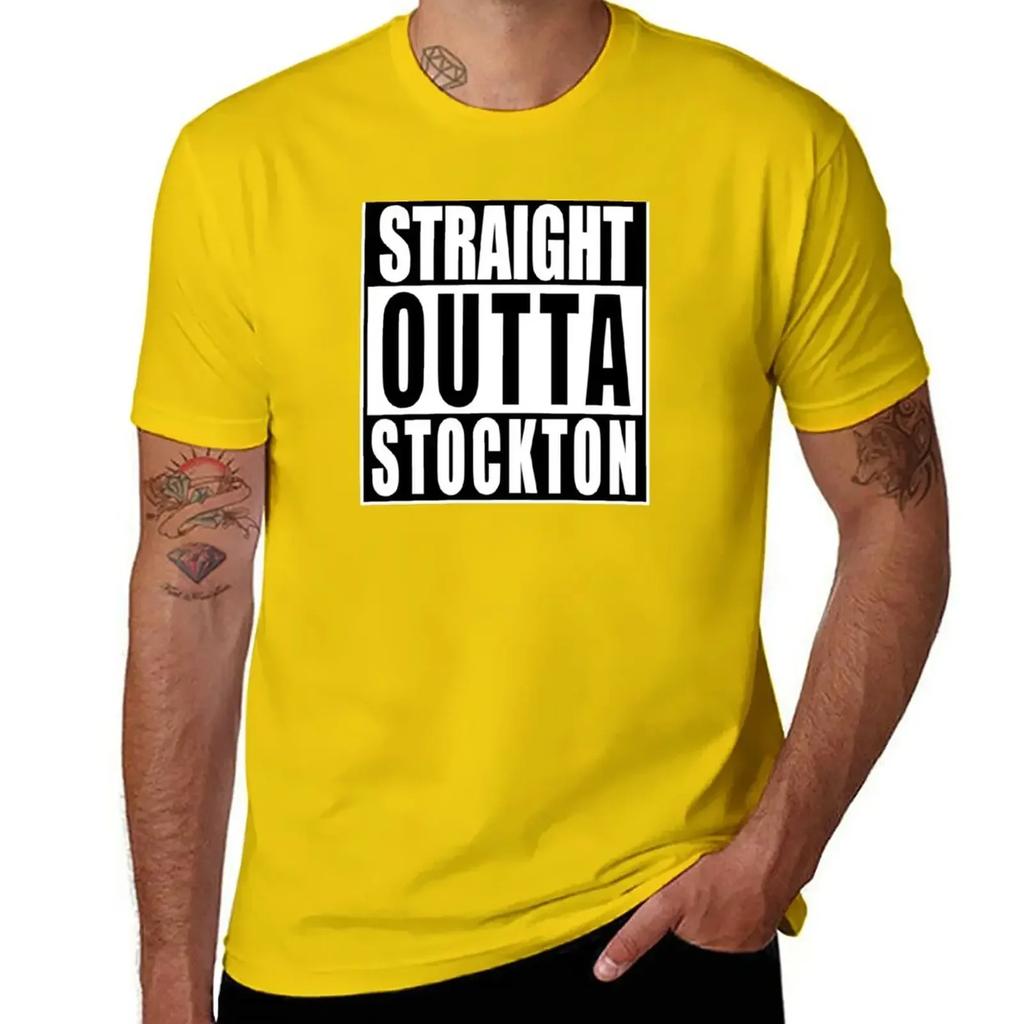 Straight Outta Stockton T-Shirt cute tops customs mens t shirts