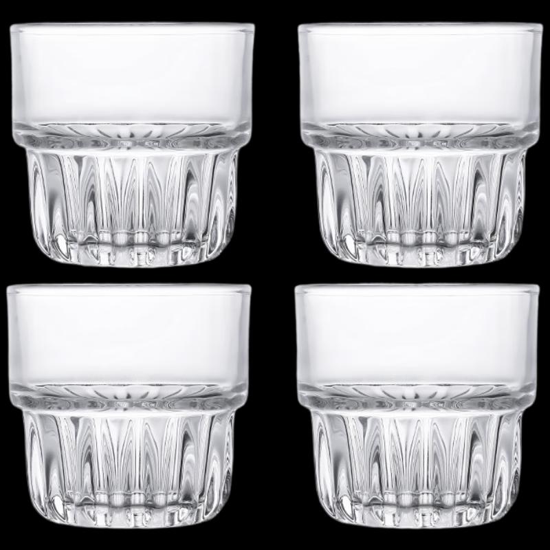 

Striped Stackable Glass Coffee Cups