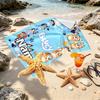 Custom Name Personalized Bluey Print Beach Towel, for Trip Camping Beach Party Home Decor, Birthday Gift for Family & Friends