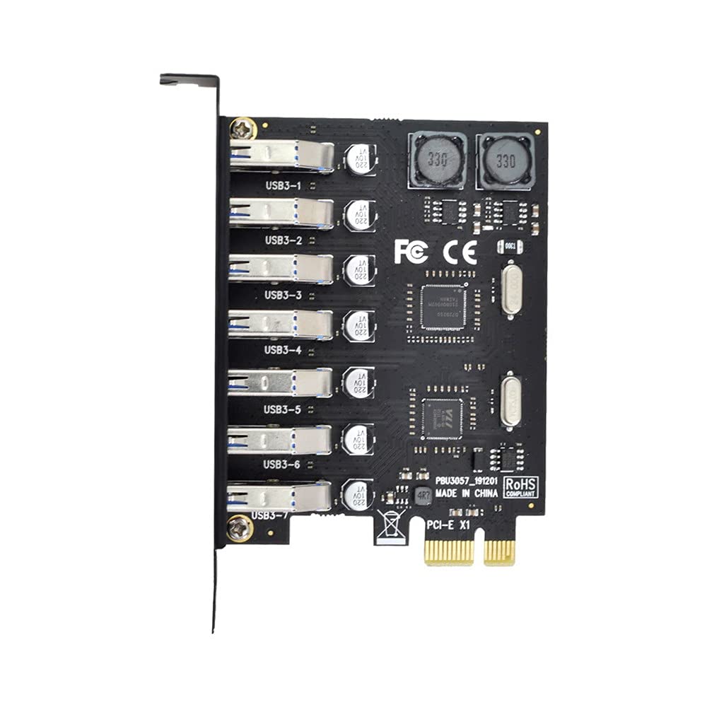 

Xiwai 7 Port to USB HUB PCI Express Expansion Card Adapter 5Gbps for Motherboard PCI-E 3.0