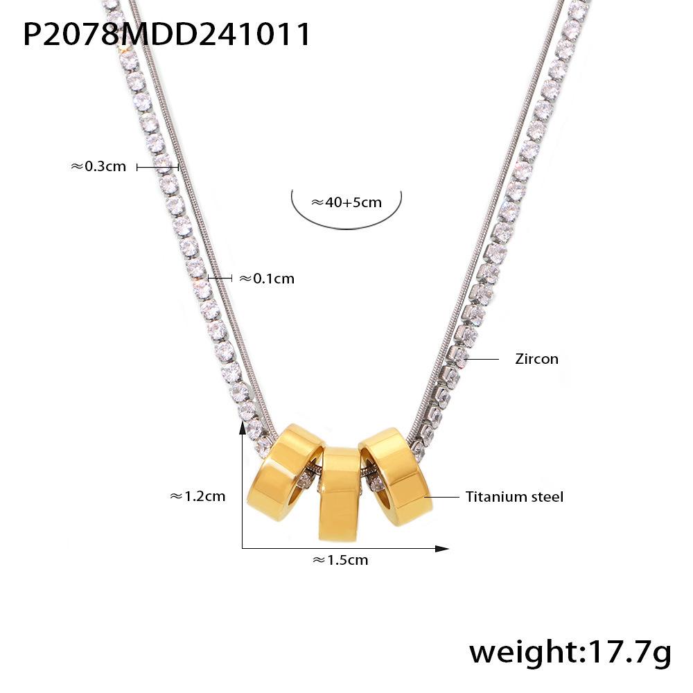 Qiong Yao 18K Gold-Plated Titanium Zirconia Claw-Set Necklace