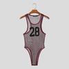 Men Sleeveless Letter Print See Through Transparent Jumpsuits Bodysuits Home Wear