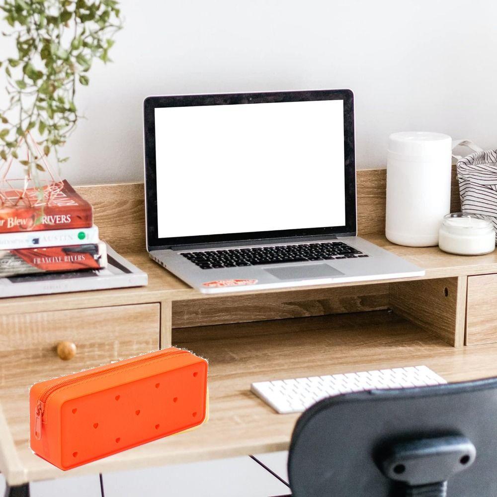 Waterproof Silicone Pencil Case Breathable Stationery Storage Bag Soft Pencil Pouch Travel