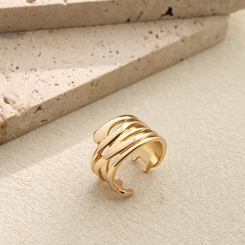 Alloy Minimalist Multi-layer Open Ring - Retro Fashion Design