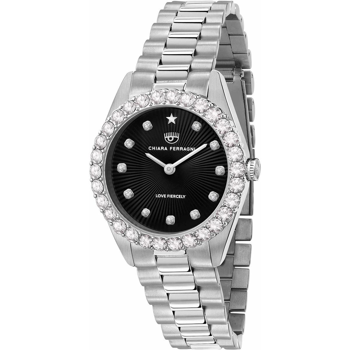 Super Merchant Herren Schwarz Uhr Chiara Ferragni R1953100510. Quarz, Farbe Kobieta.